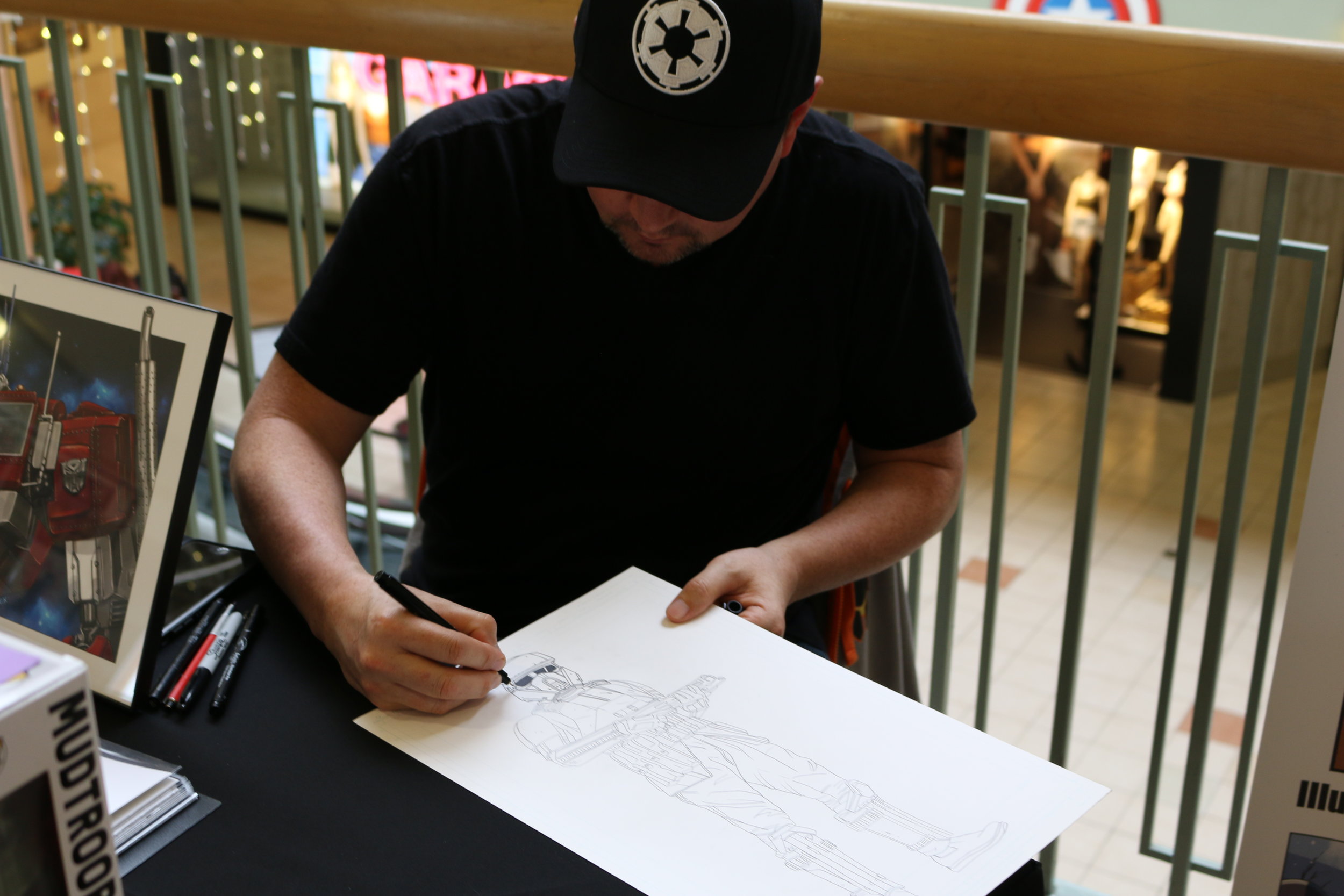  Dexter Weeks Working on a sketch commission. 